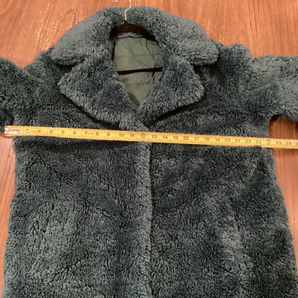 Essentiel Antwerp Alexander Faux Fur Reversible Coat EUR 34 US 2 Green/teal - Picture 5 of 10